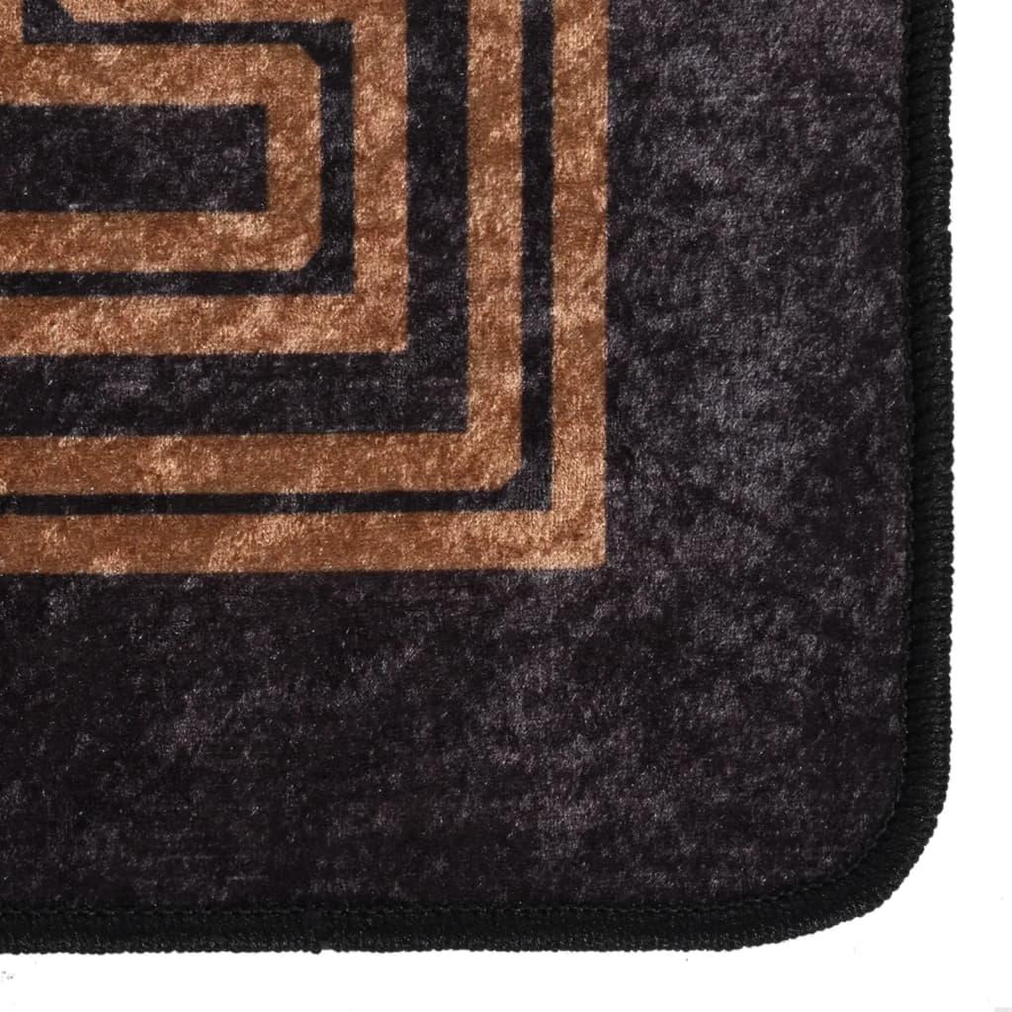 Voir la diapositive 2 : VIDAXL Tapis lavable antiderapant 190x300 cm noir et dore