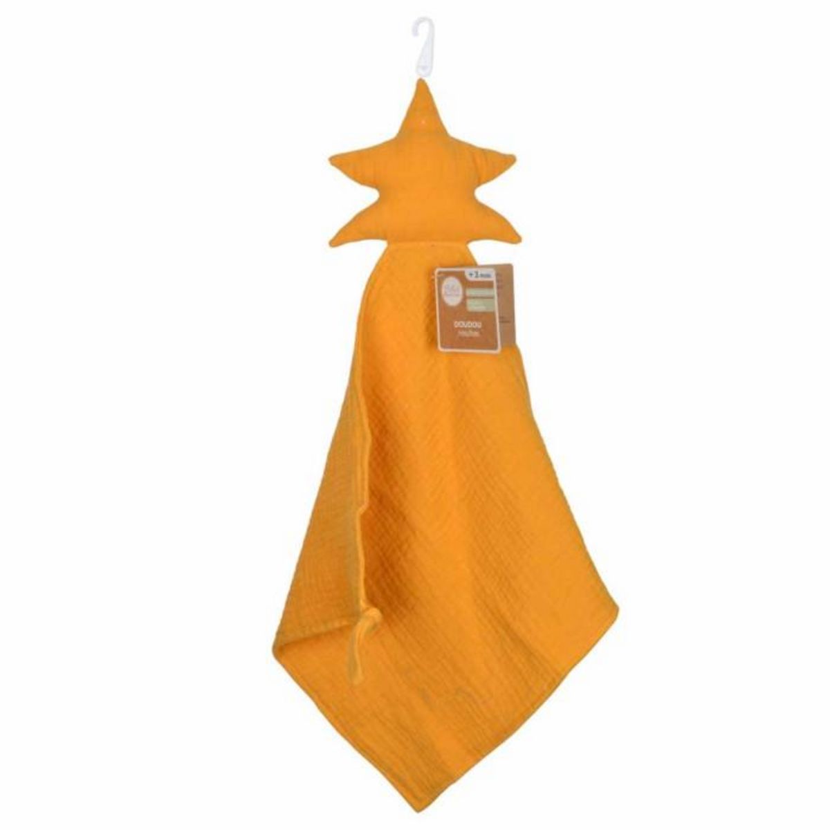 Paris Prix Doudou Mouchoir Bébé  Étoile  46cm Moutarde