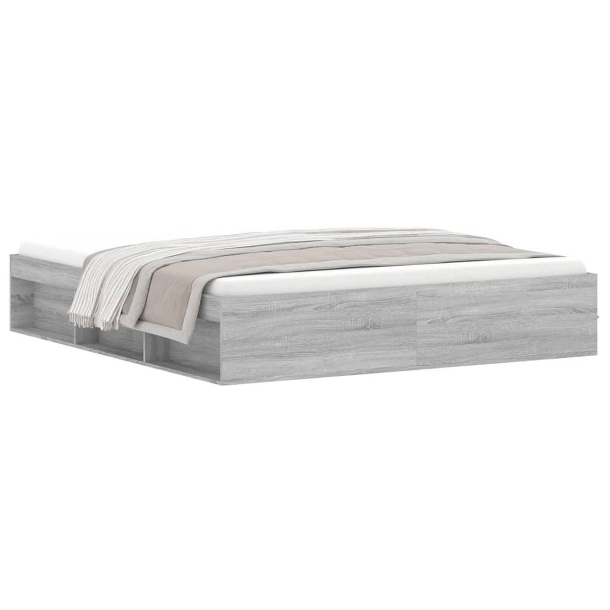 Voir la diapositive 2 : VIDAXL Cadre de lit sans matelas sonoma gris 180x200 cm