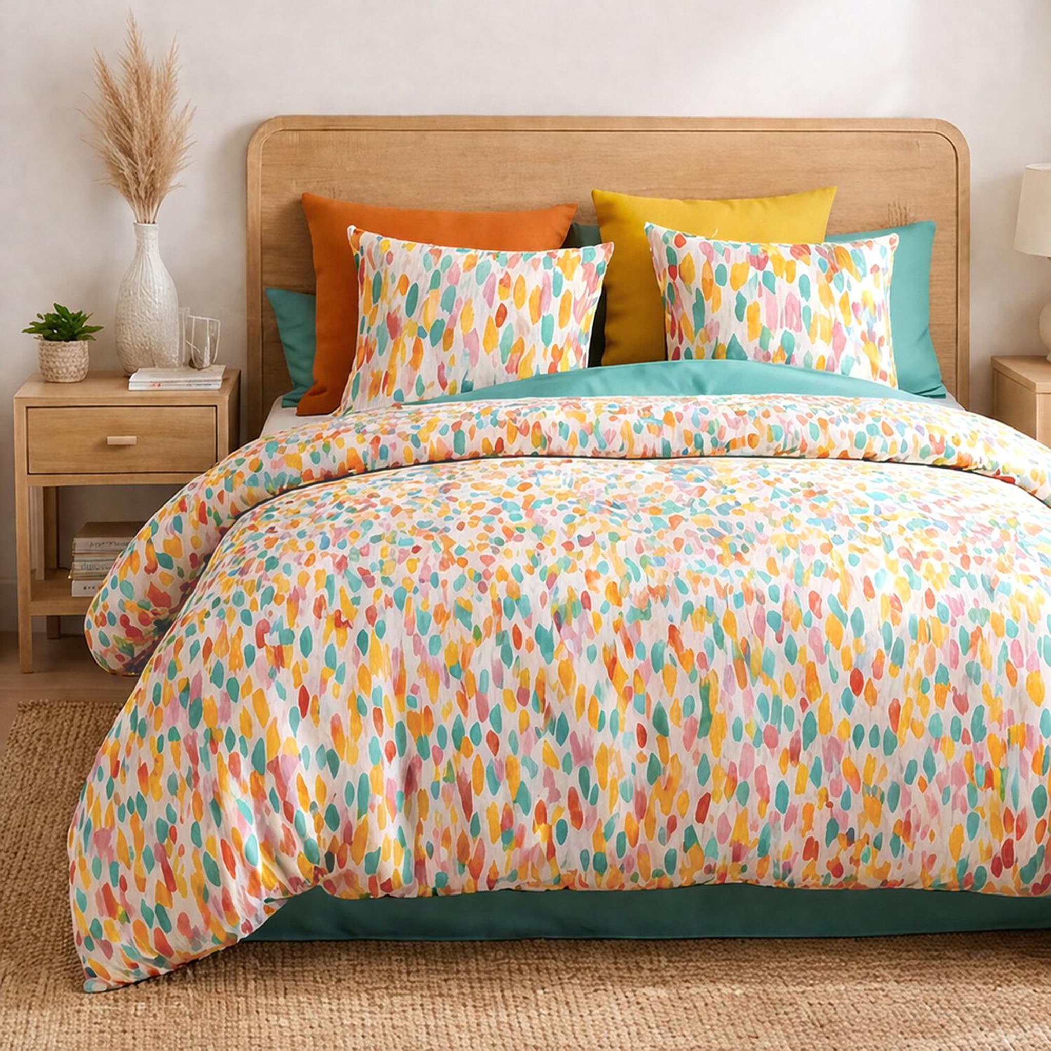 Voir la diapositive 1 : Les Ateliers du Linge Parure housse de couette 100% coton poppy
