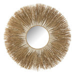 Paris Prix Miroir Mural Déco Paille  Mélissa  101cm Naturel & Blanc