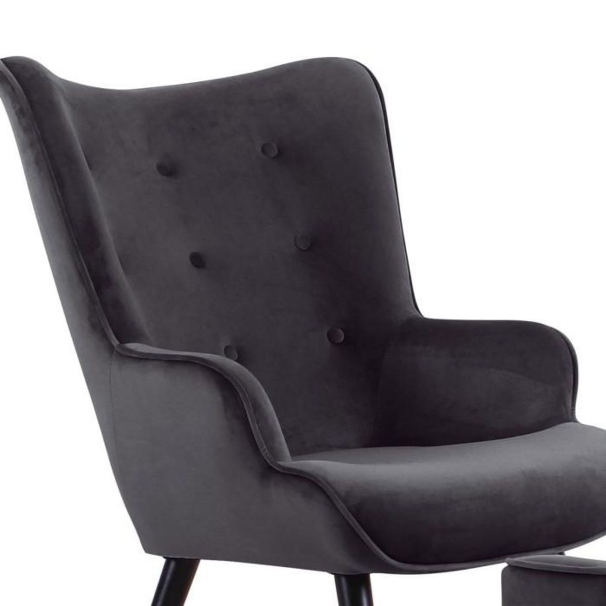 Paris Prix Fauteuil & Pouf Scandinave  Nomi  100cm Noir