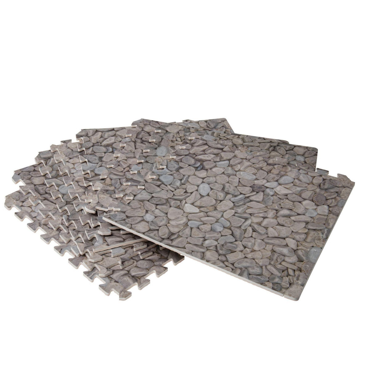 WERKAPRO Dalle pour piscine imprimé galet  50x50cm  1cm épaisseur 8 pièces WERKA PRO