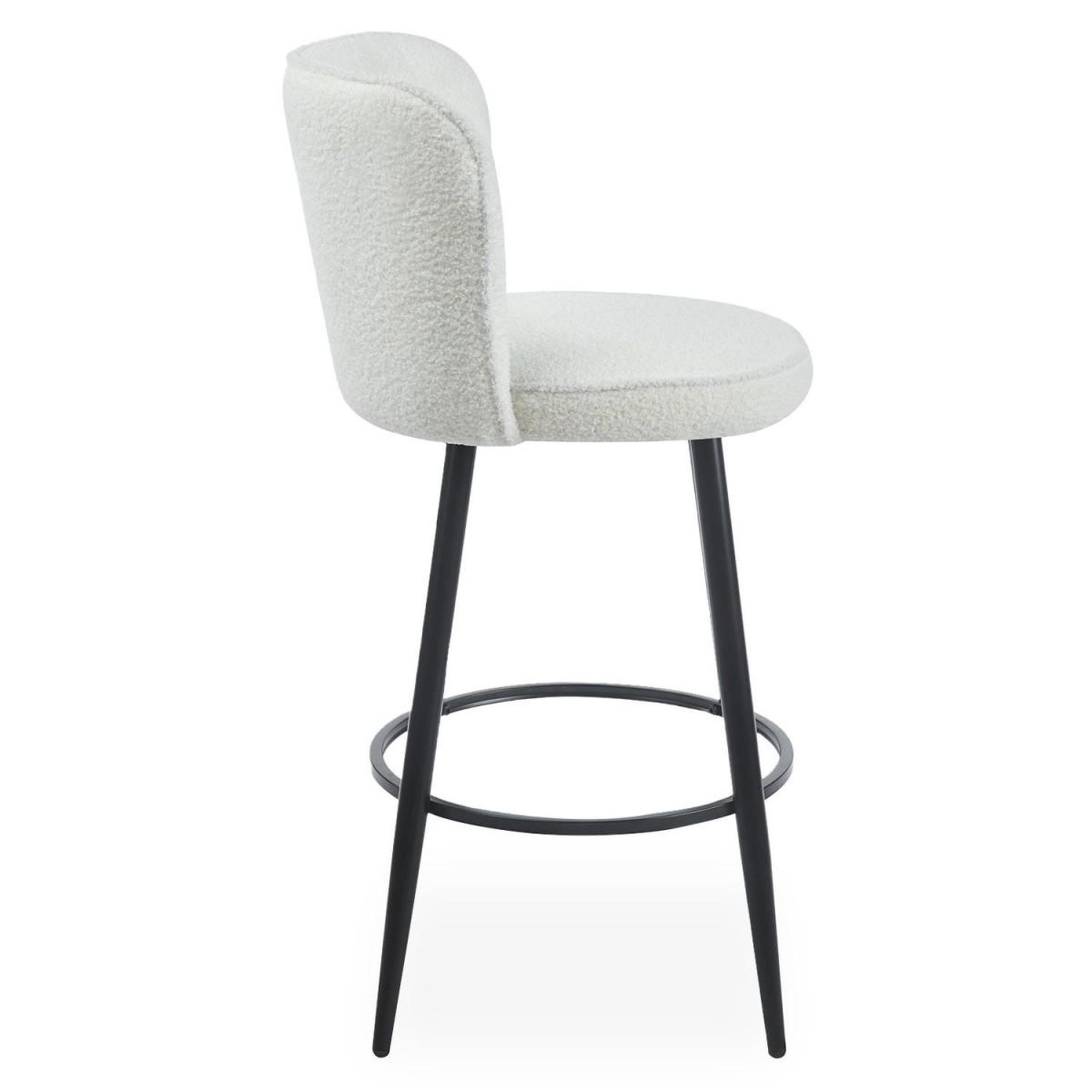 Voir la diapositive 4 : Paris Prix Lot de 2 Chaises de Bar en Tissu Bouclette  Philis  105cm Crème