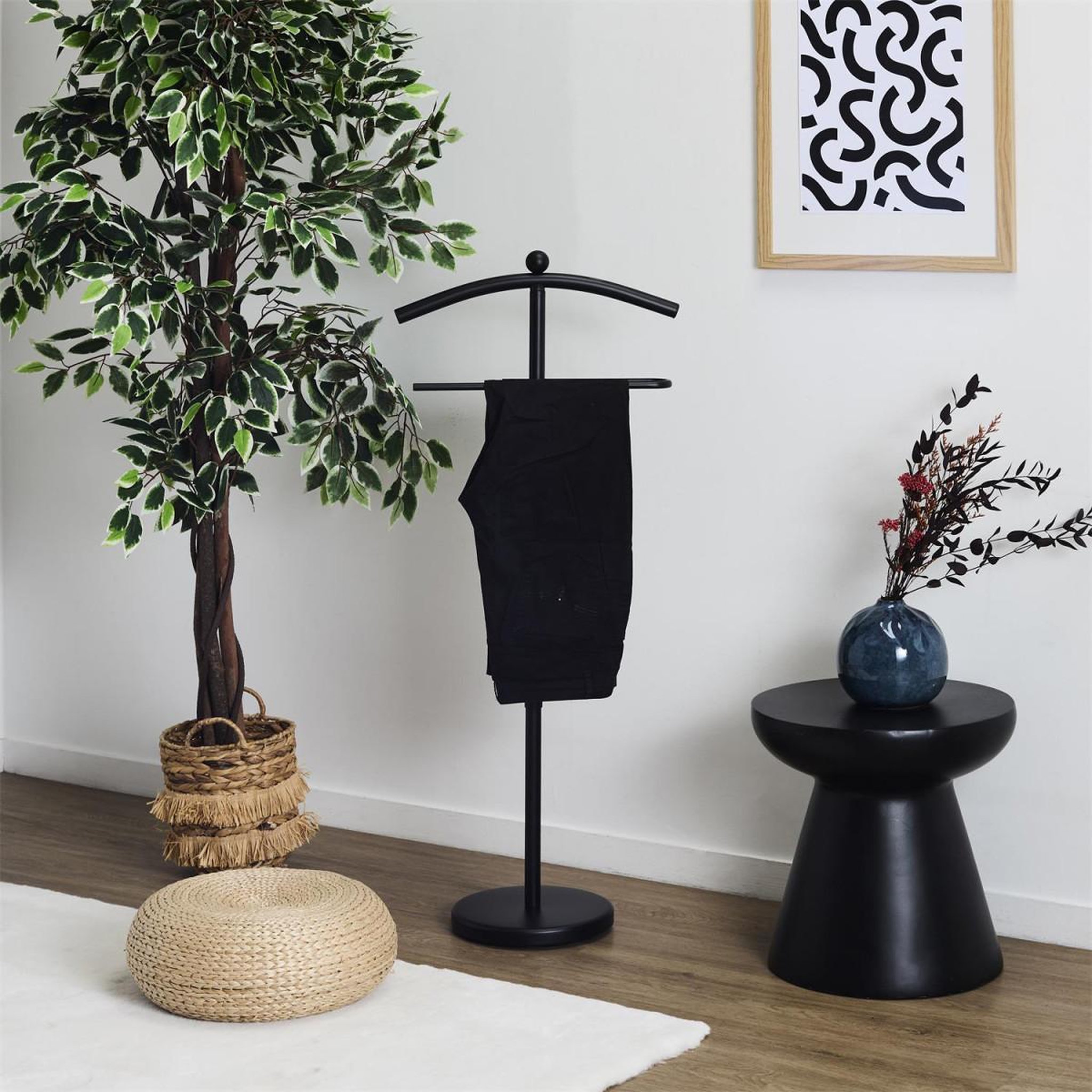Voir la diapositive 5 : Je cherche une idee Valet de chambre design  effet bois  109cm noir