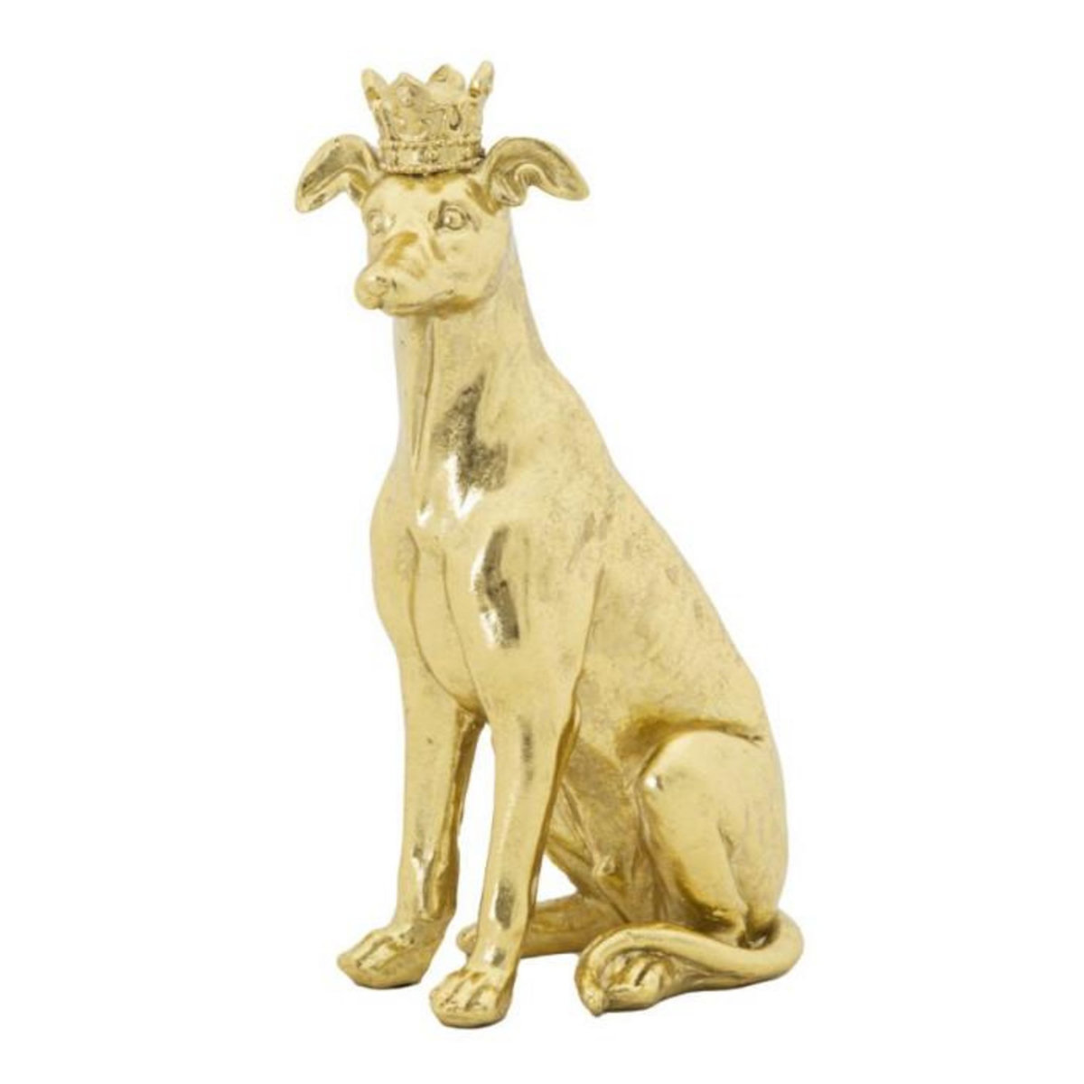 Paris Prix Statuette Déco Chien  Couronne  33cm Or