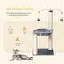 Voir la diapositive 4 : PAWHUT Arbre à chat 2 griffoirs grattoirs sisal naturel hamac jeu 2 boules suspendues peluche haute densité 400 g/m² gris