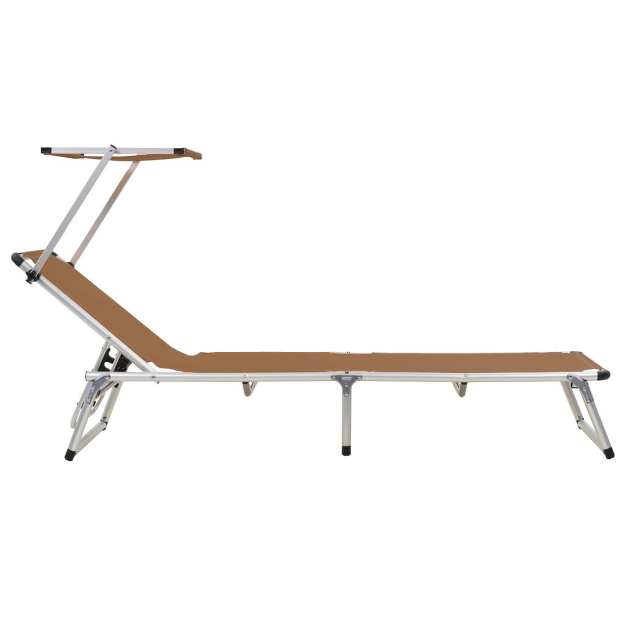 Voir la diapositive 4 : VIDAXL Chaises longues pliables et toit lot de 2 aluminium textilene