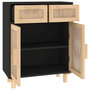 Voir la diapositive 5 : VIDAXL Buffet Noir 60x30x75 cm Bois de pin massif et rotin naturel