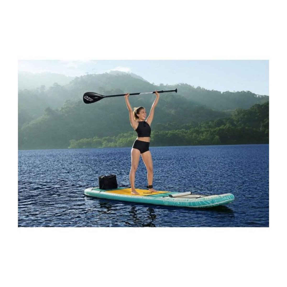 BESTWAY BESTWAY Paddle gonflable Panorama Hydro-force™, 340 x 89 x 15 cm, 150 kg max, fenetre transparent, pompe, leash