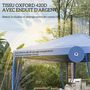 Voir la diapositive 4 : OUTSUNNY Tonnelle barnum pliant style colonial 2,95L x 2,95l x 2,6H m 4 moustiquaires + sac de transport bleu