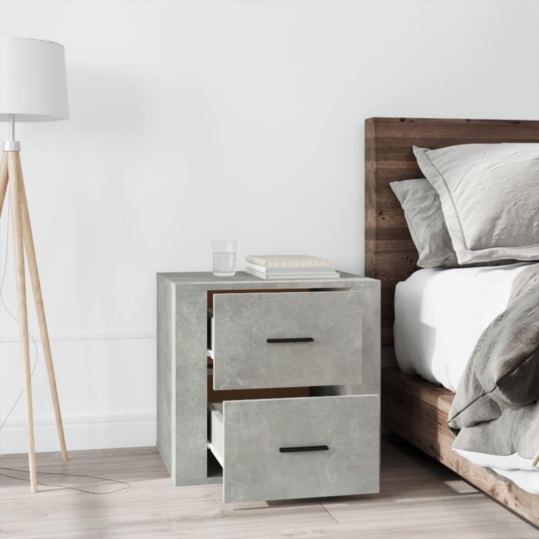 Voir la diapositive 3 : VIDAXL Table de chevet Gris beton 50x39x47 cm