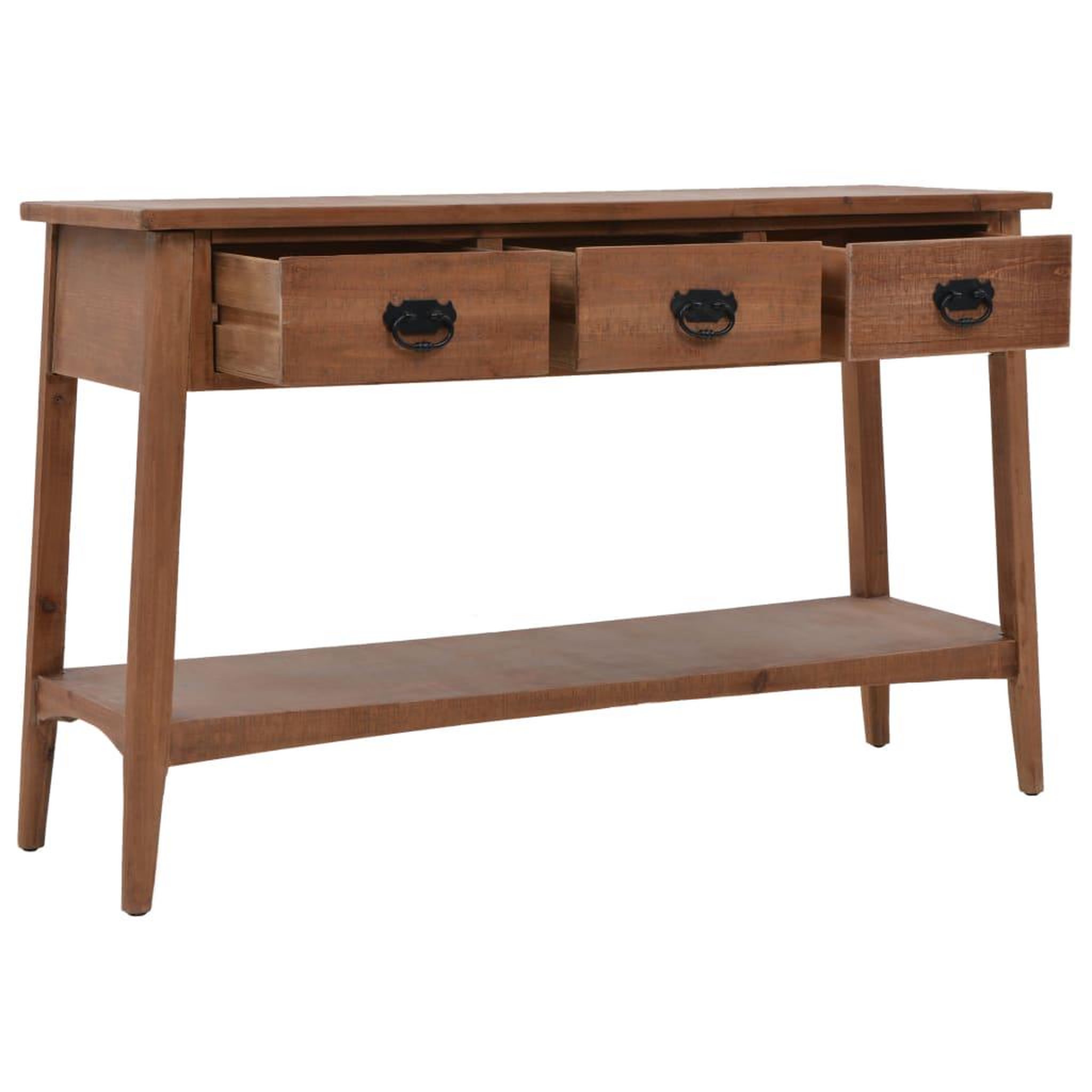 Voir la diapositive 5 : VIDAXL Table console bois de sapin massif 126 x 40 x 77,5 cm marron