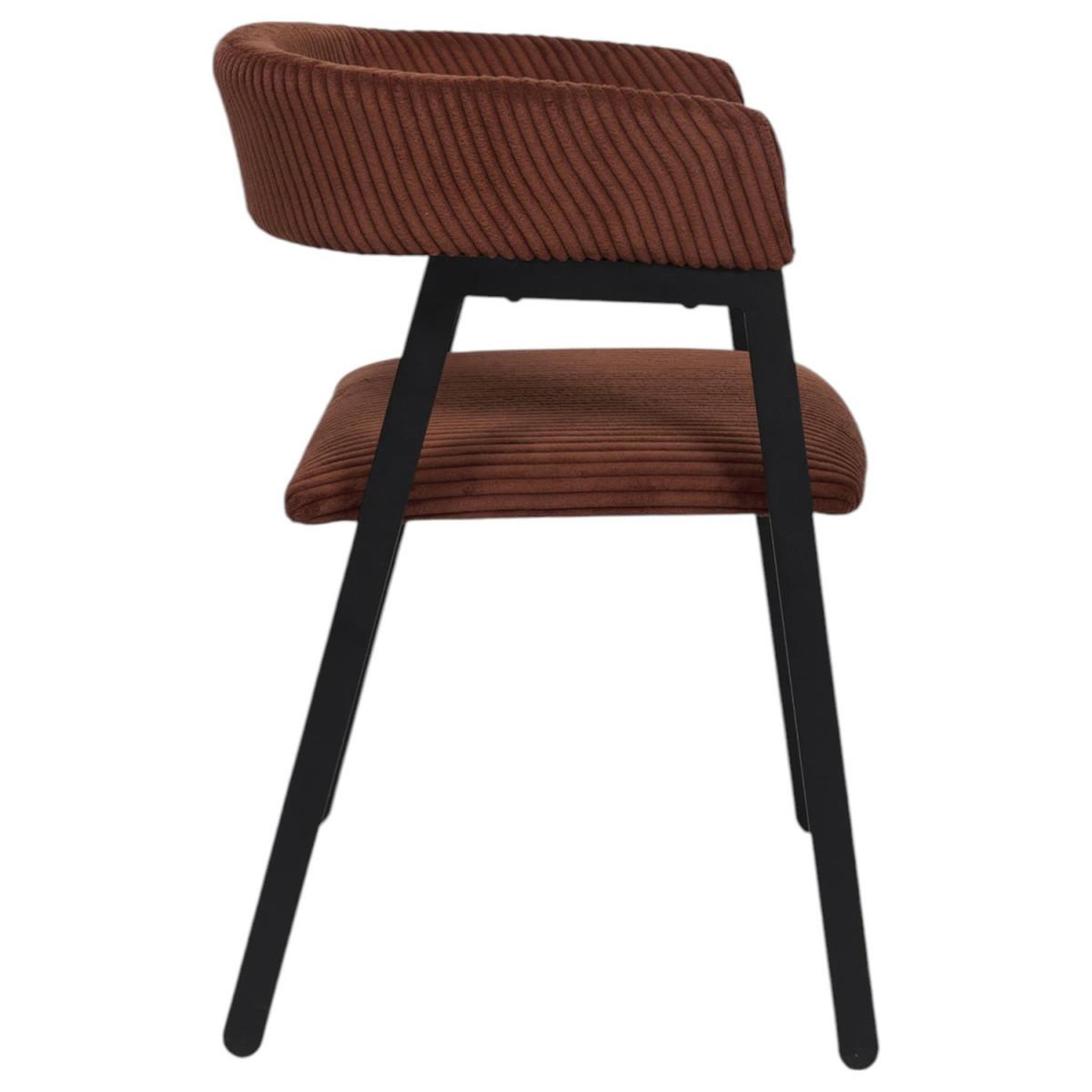 Voir la diapositive 4 : The Home Deco Factory Lot de 2 chaises design côtelé  scott  71cm terracotta