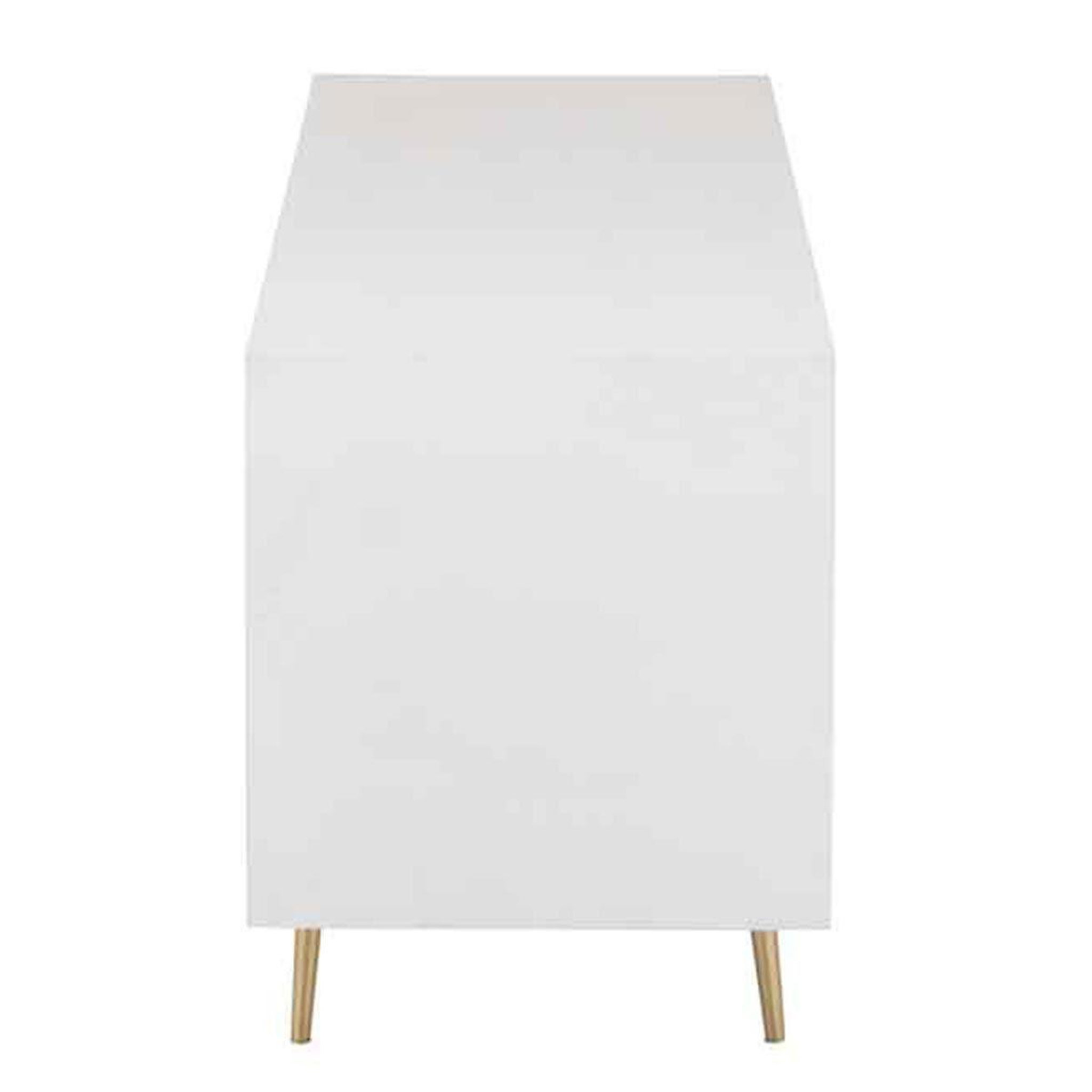 Voir la diapositive 3 : J-LINE Buffet 4 tiroirs & 2 portes  remina  150cm blanc & or