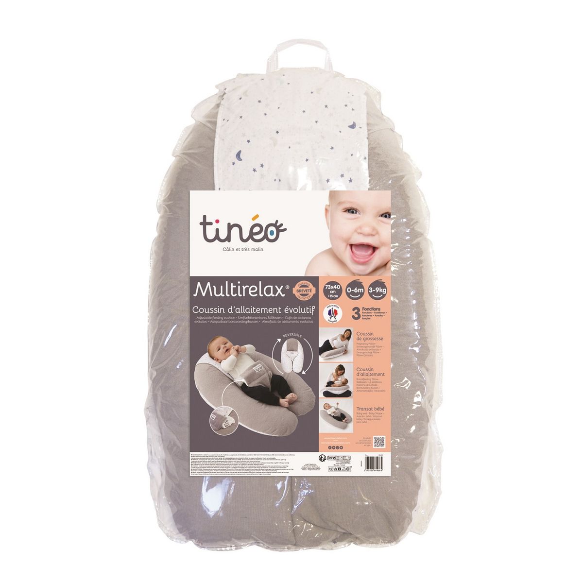 TINEO Coussin de maternité évolutif Multirelax - éponge microfibre