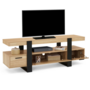 Voir la diapositive 4 : ID MARKET Meuble TV 140 cm PHOENIX avec tiroirs bois et noir