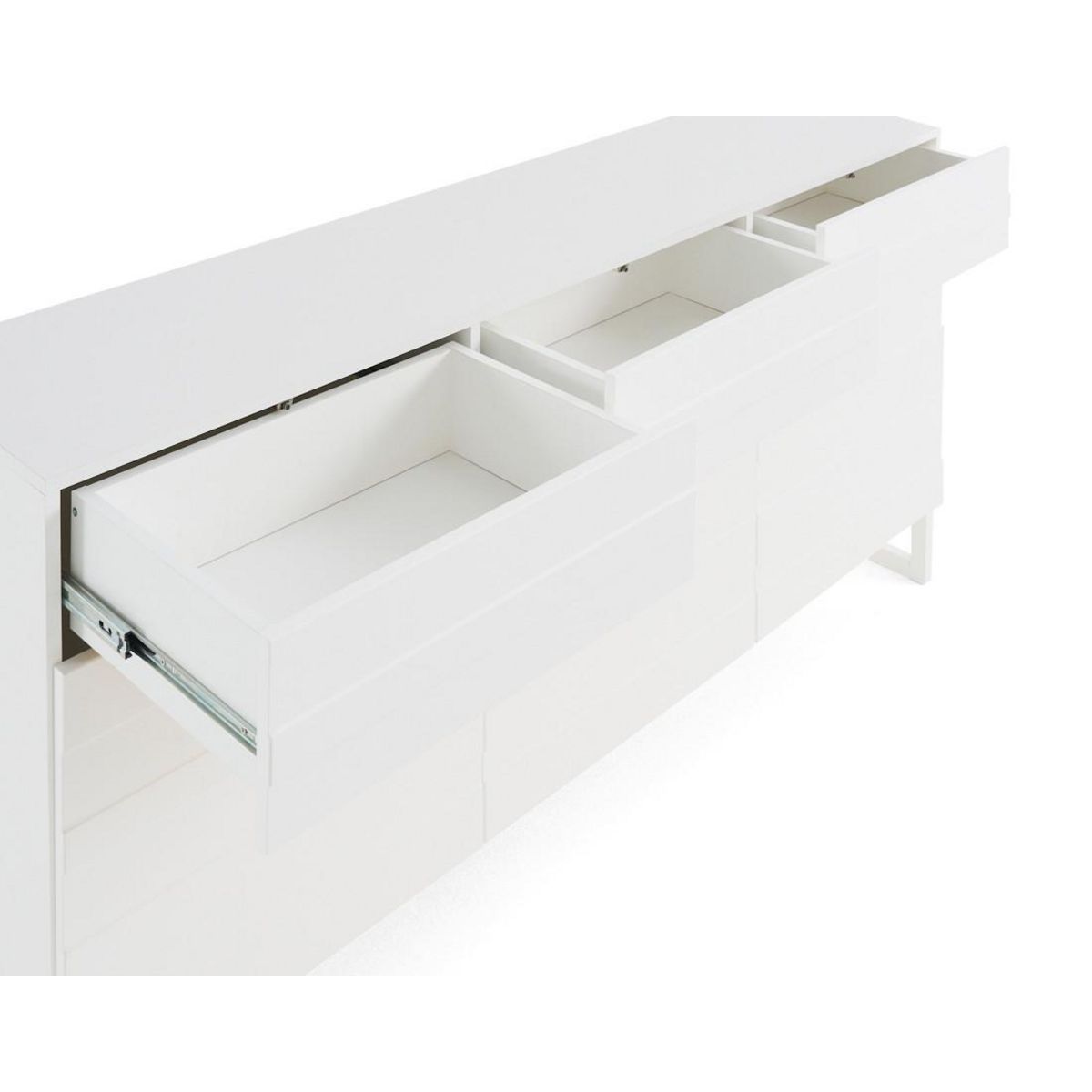 BEST MOBILIER Sofia - buffet bas - blanc mat - 165 cm