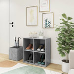 VIDAXL Armoire a chaussures d'entree gris beton bois ingenierie