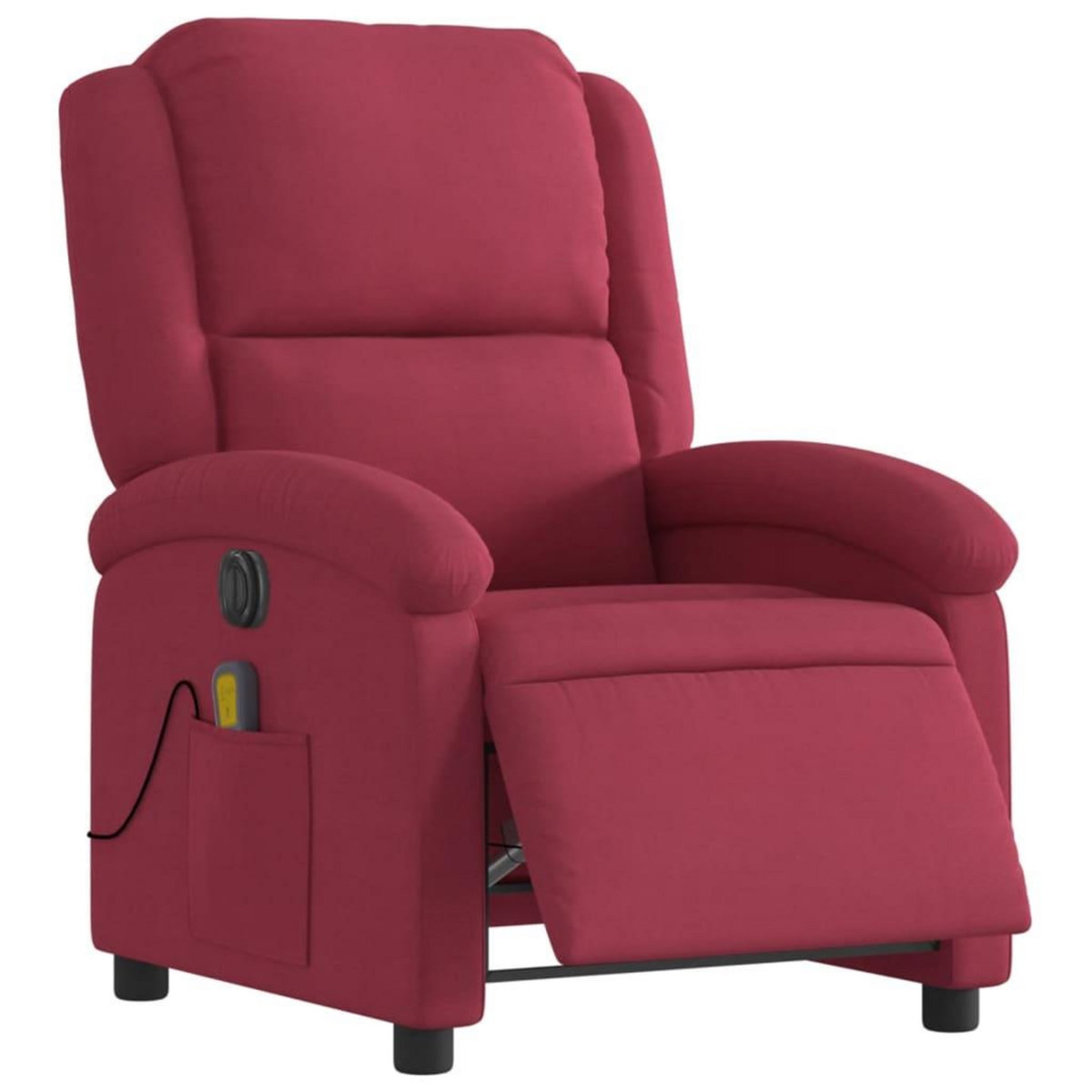 VIDAXL Fauteuil inclinable massage electrique rouge bordeaux velours