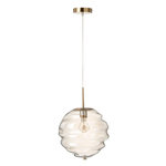 Paris Prix Lampe Suspension en Verre  Ruche  34cm Cognac Clair