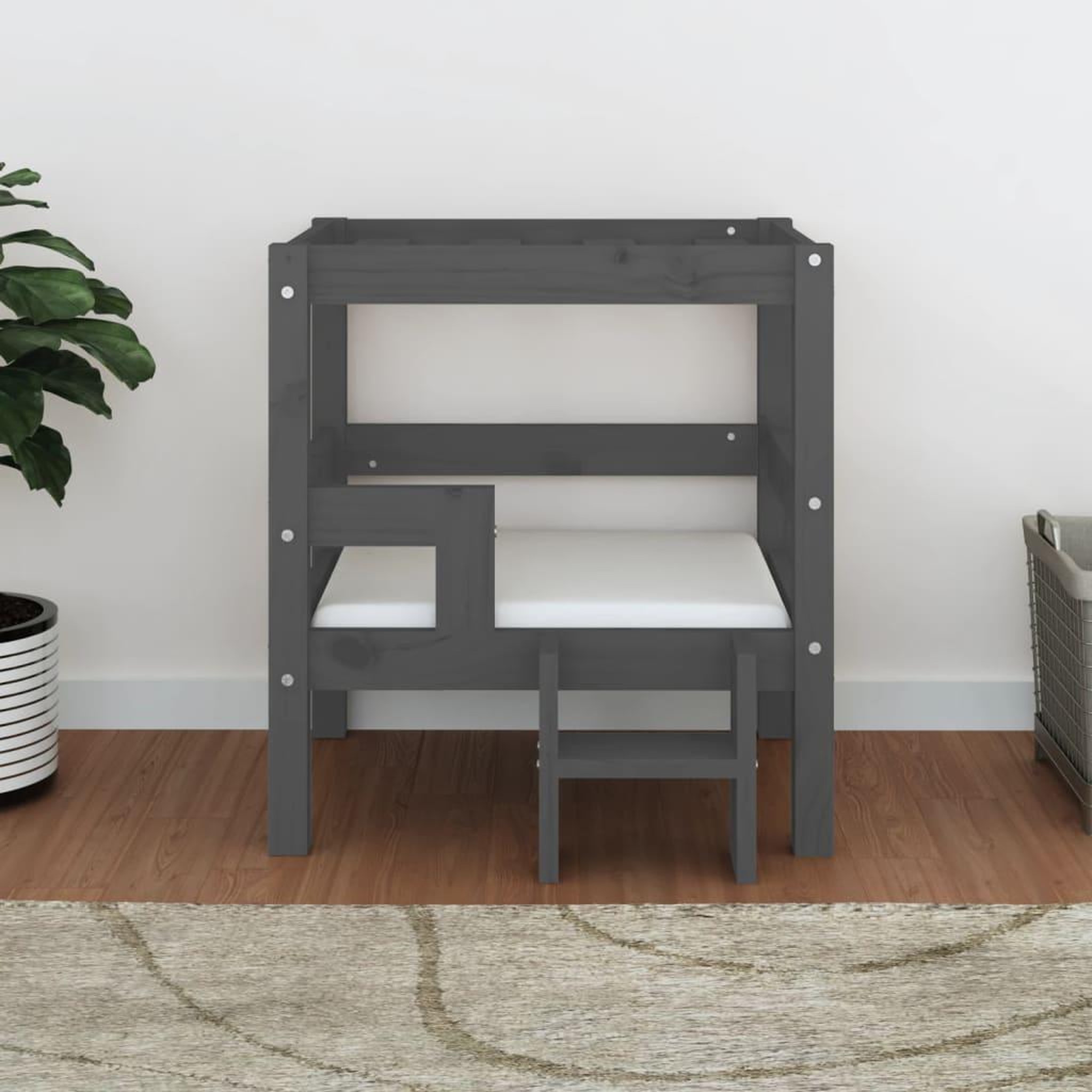 Voir la diapositive 3 : VIDAXL Lit pour chien Gris 55,5x53,5x60 cm Bois de pin solide