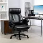 VINSETTO Chaise de bureau direction massant chauffant réglable ergonomique revêtement synthétique noir