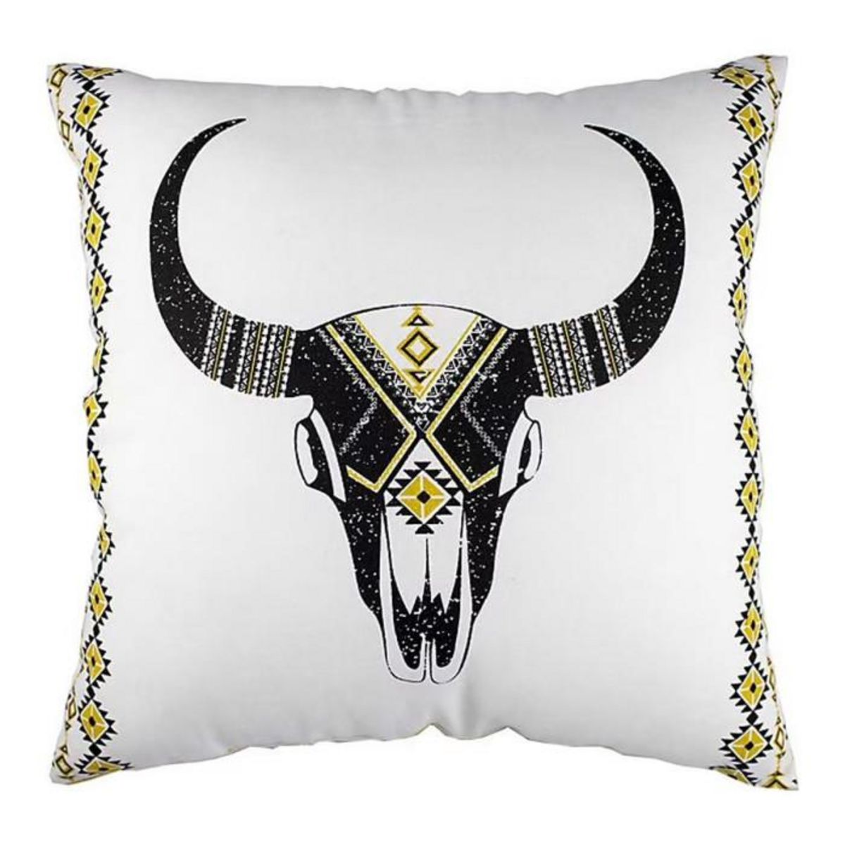 Paris Prix Coussin Déco Imprimé  Boho  40x40cm Noir & Jaune