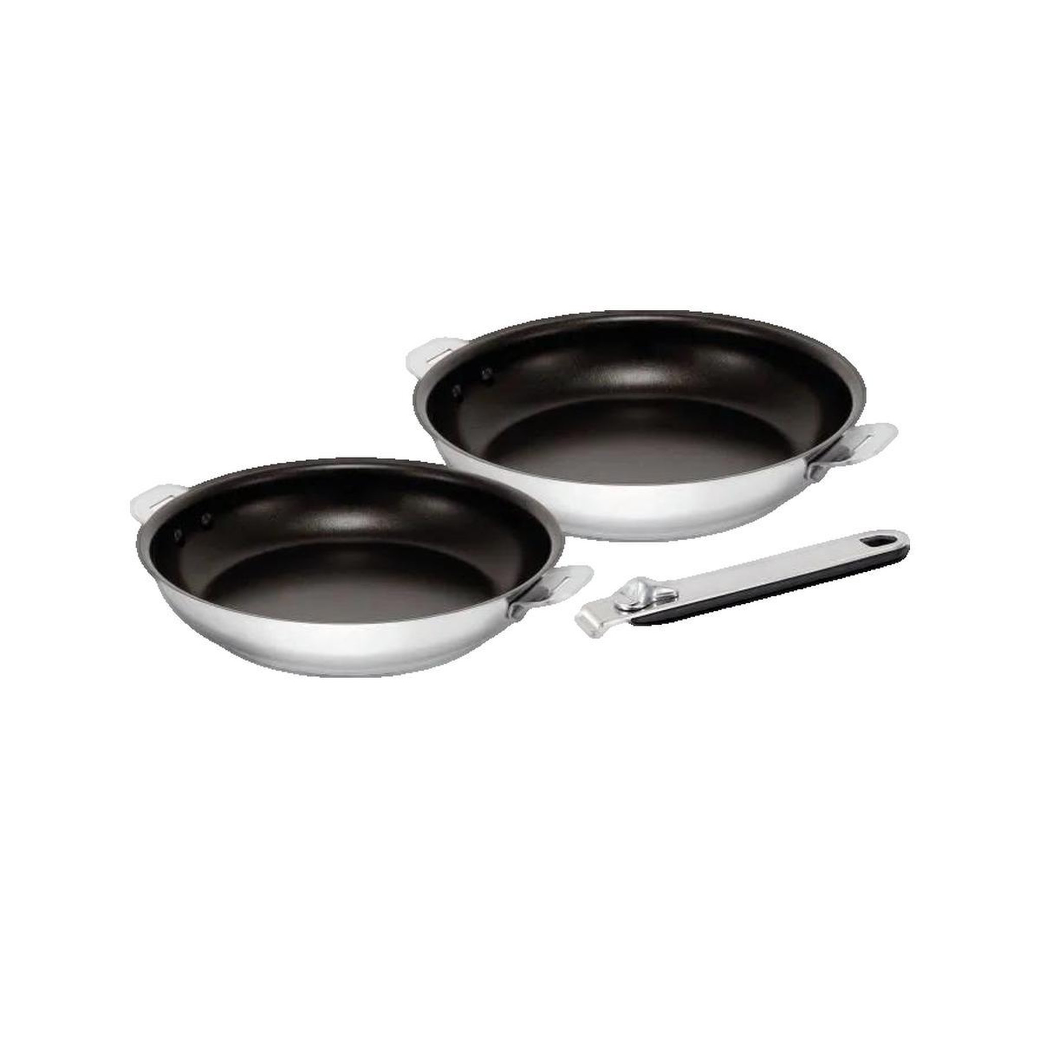 KITCHEN FUN Jeu de poêles Kitchen-Fun Move-On Cookware Set antiadhésif acier inoxydable 24 cm et 28 cm