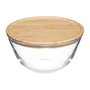 Voir la diapositive 1 : FIVE Saladier en Verre  Couvercle Bambou  1L Transparent