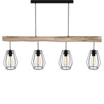 MAISON PAVANE Suspension en bois et métal 4 lampes-Clotilde