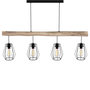 Voir la diapositive 1 : MAISON PAVANE Suspension en bois et métal 4 lampes-Clotilde