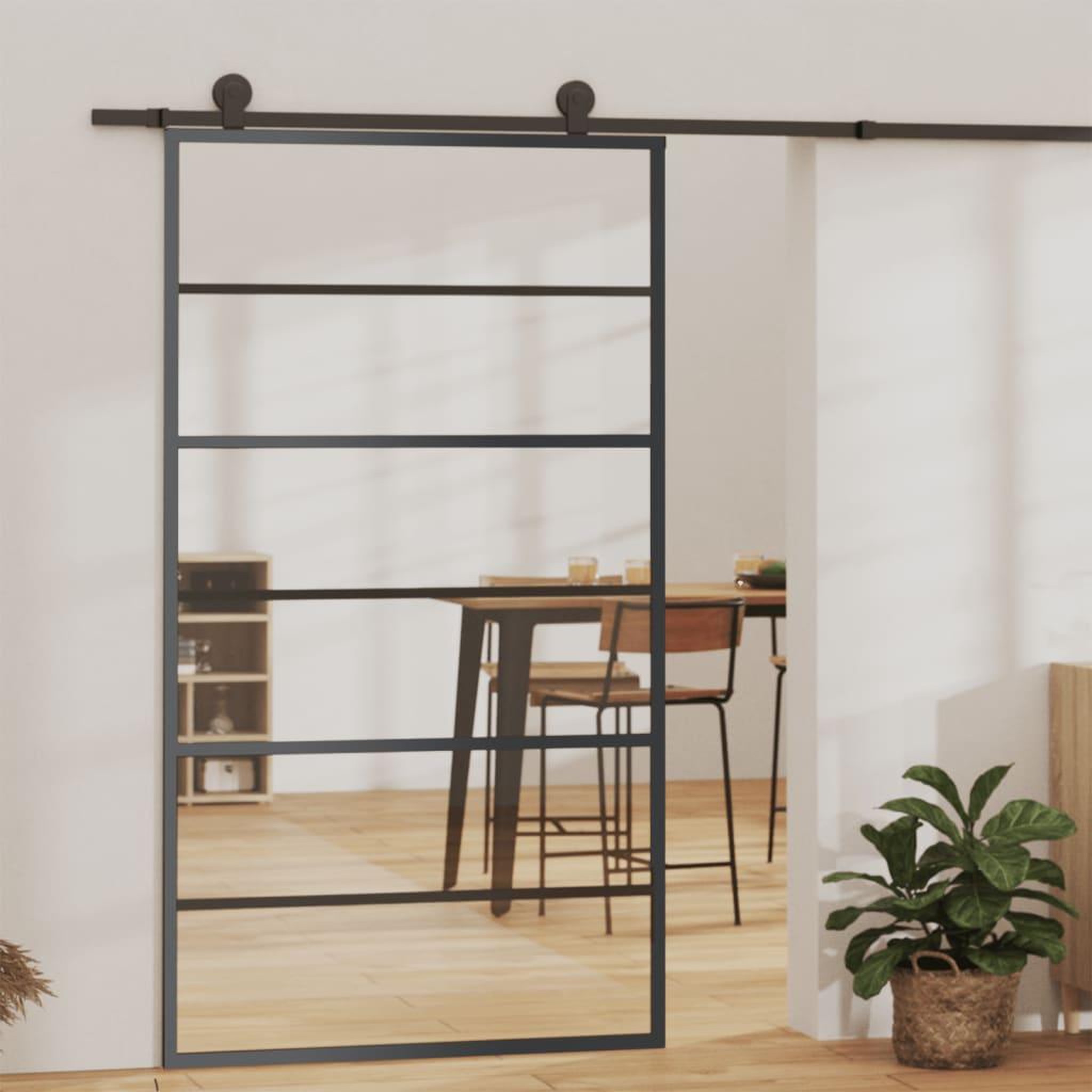 VIDAXL Porte coulissante et quincaillerie Verre et Aluminium 102x205cm