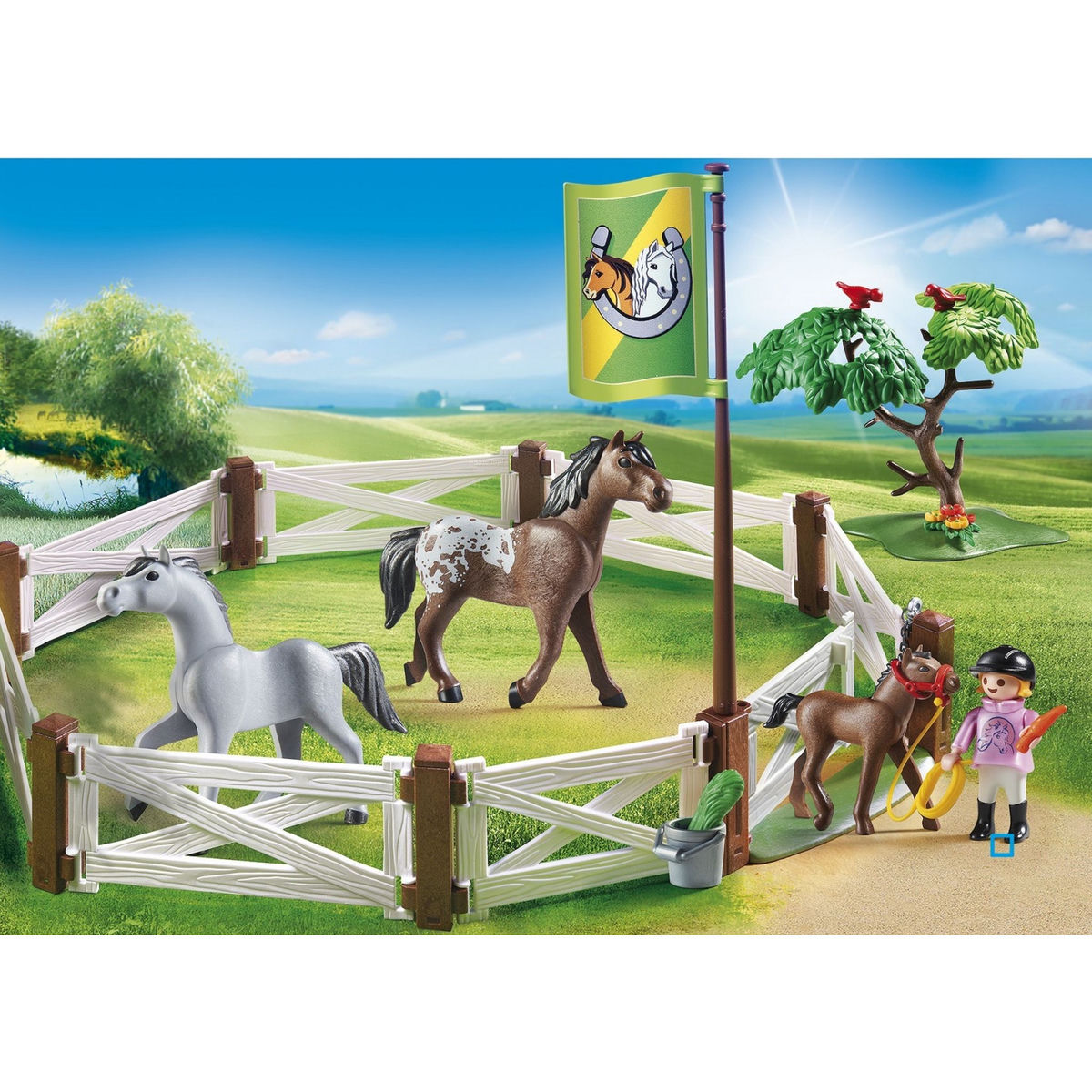 PLAYMOBIL 6931 - Country - Enclos avec chevaux 