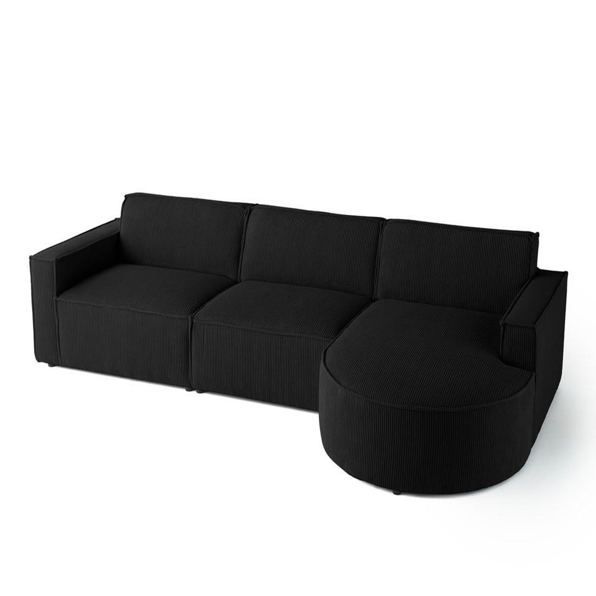 Voir la diapositive 2 : LISA DESIGN Spiaggia - canapé d'angle droit - 5 places - en velours côtelé