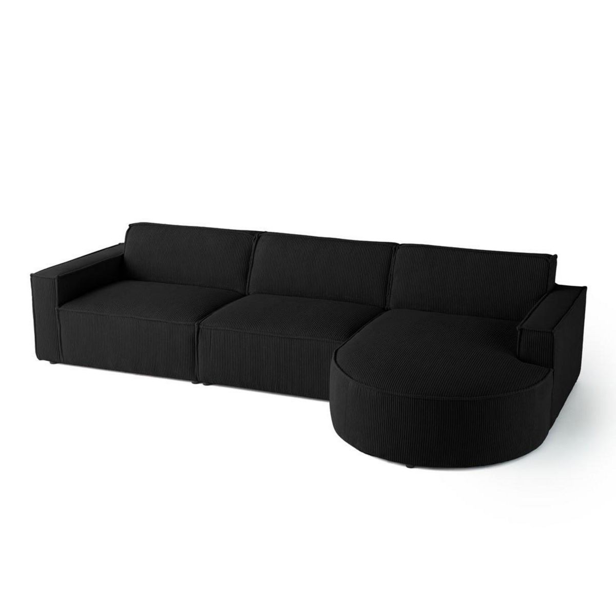 LISA DESIGN Spiaggia - canapé d'angle droit - 5 places - en velours côtelé