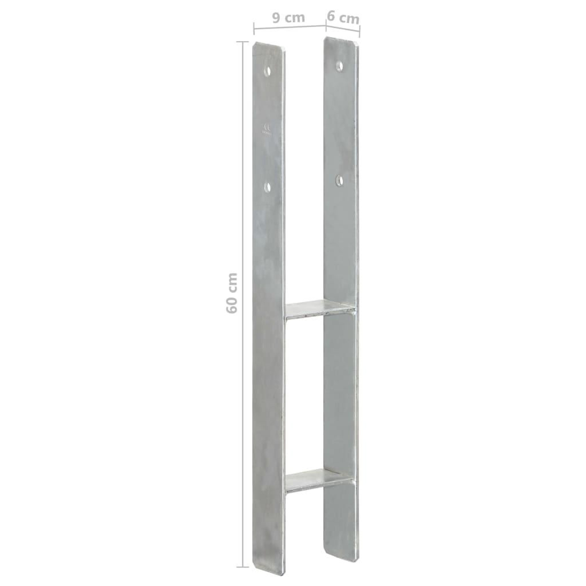 Voir la diapositive 6 : VIDAXL Piquets de cloture 6 pcs Argente 9x6x60 cm Acier galvanise