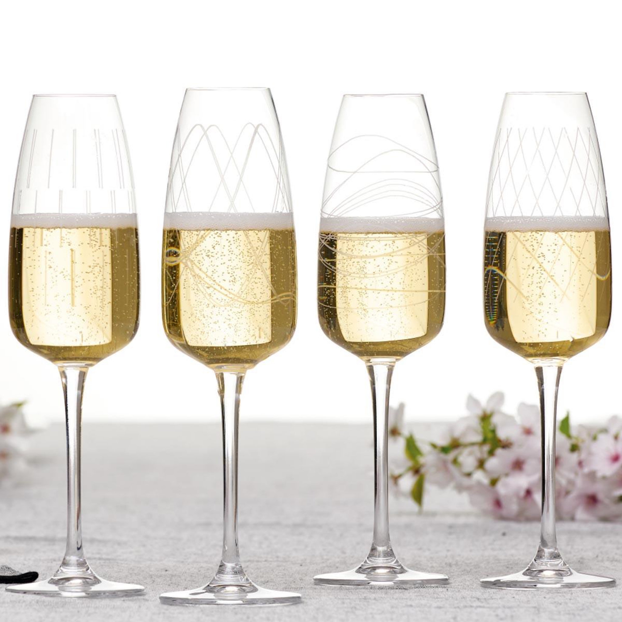 Voir la diapositive 2 : SECRET DE GOURMET Lot de 4 flûtes à champagne  talia  29cl transparent