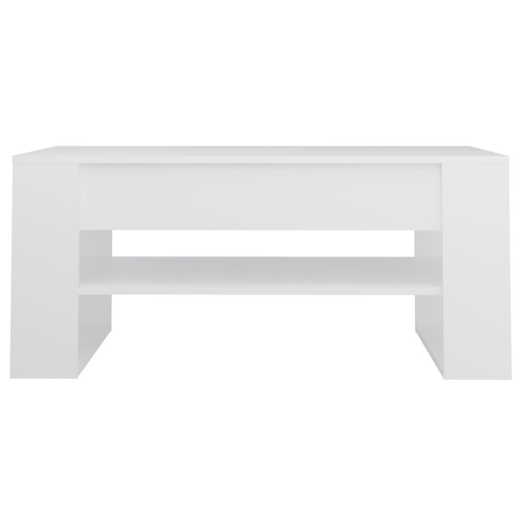 Voir la diapositive 3 : VIDAXL Table basse blanc 102x55x45 cm bois d'ingenierie