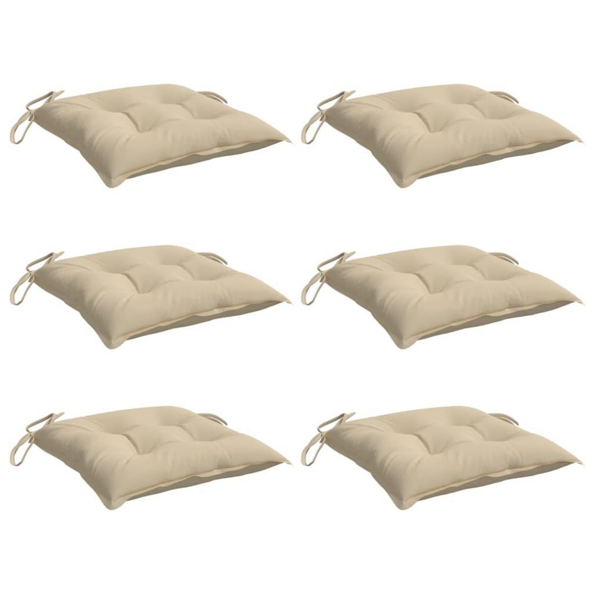 VIDAXL Coussins de palette lot de 6 beige 50x50x7 cm tissu oxford