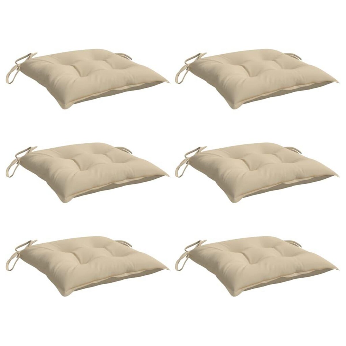 VIDAXL Coussins de palette lot de 6 beige 50x50x7 cm tissu oxford
