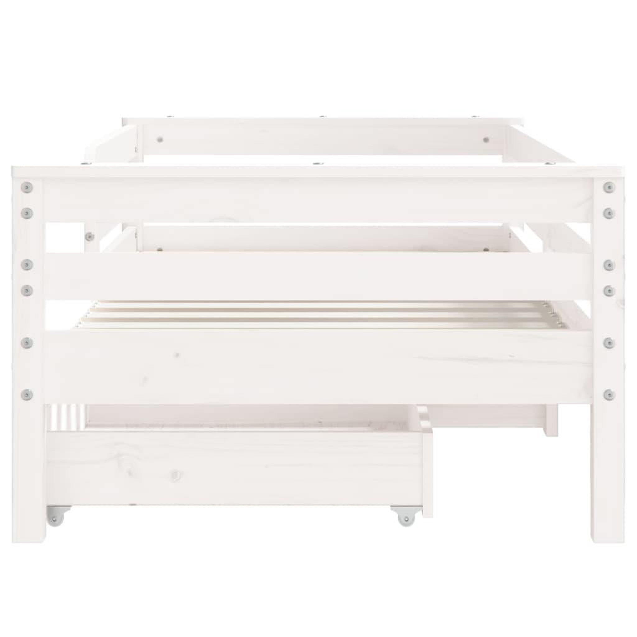Voir la diapositive 5 : VIDAXL Cadre de lit enfant tiroirs blanc 70x140 cm bois de pin massif