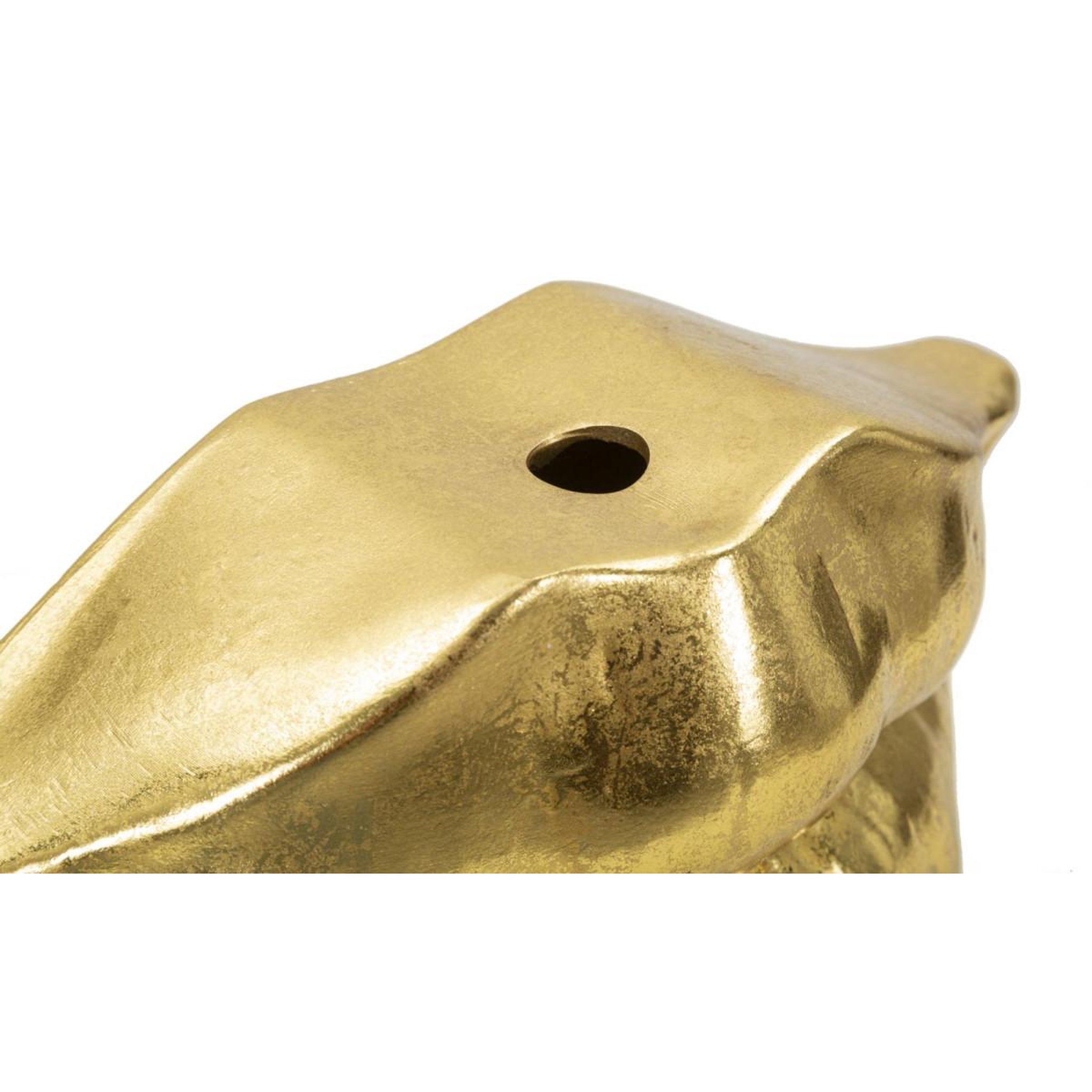 Voir la diapositive 4 : Paris Prix Vase déco en résine  bouche  23cm or