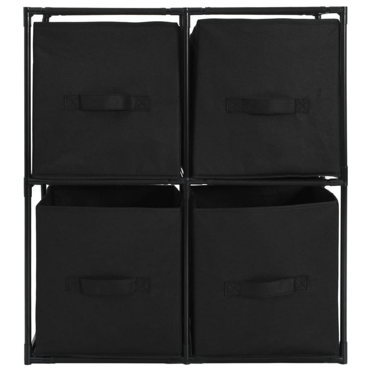 VIDAXL Armoire de rangement avec 4 paniers tissu Noir 63x30x71cm Acier