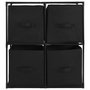 Voir la diapositive 3 : VIDAXL Armoire de rangement avec 4 paniers tissu Noir 63x30x71cm Acier