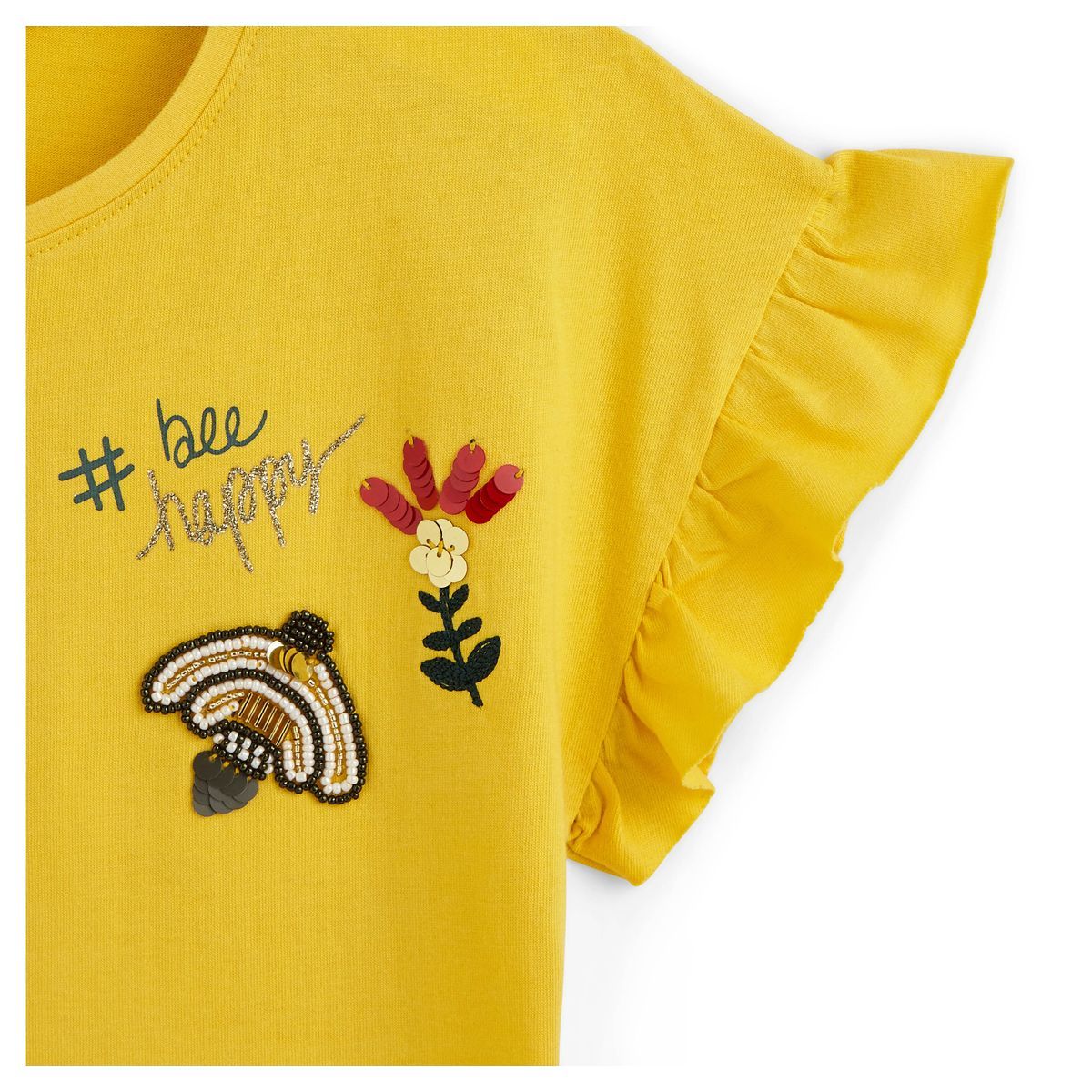 IN EXTENSO T-shirt manches courtes à sequins reversibles fille