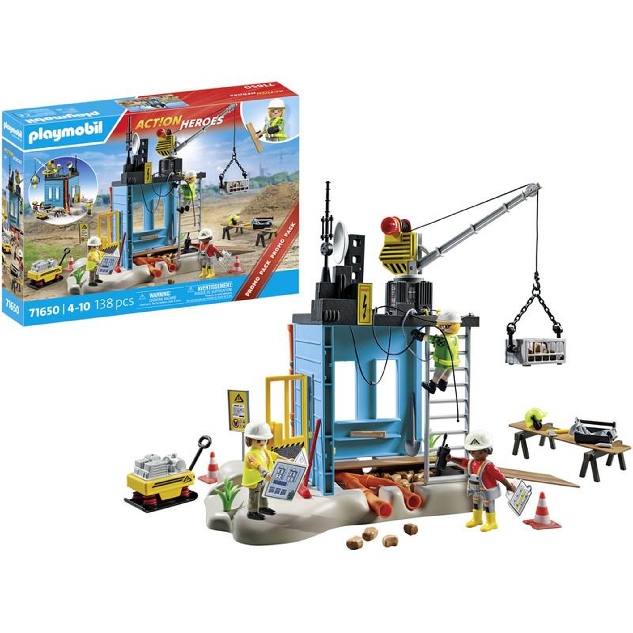 Voir la diapositive 2 : PLAYMOBIL Jeu de construction Playmobil Chantier 71650