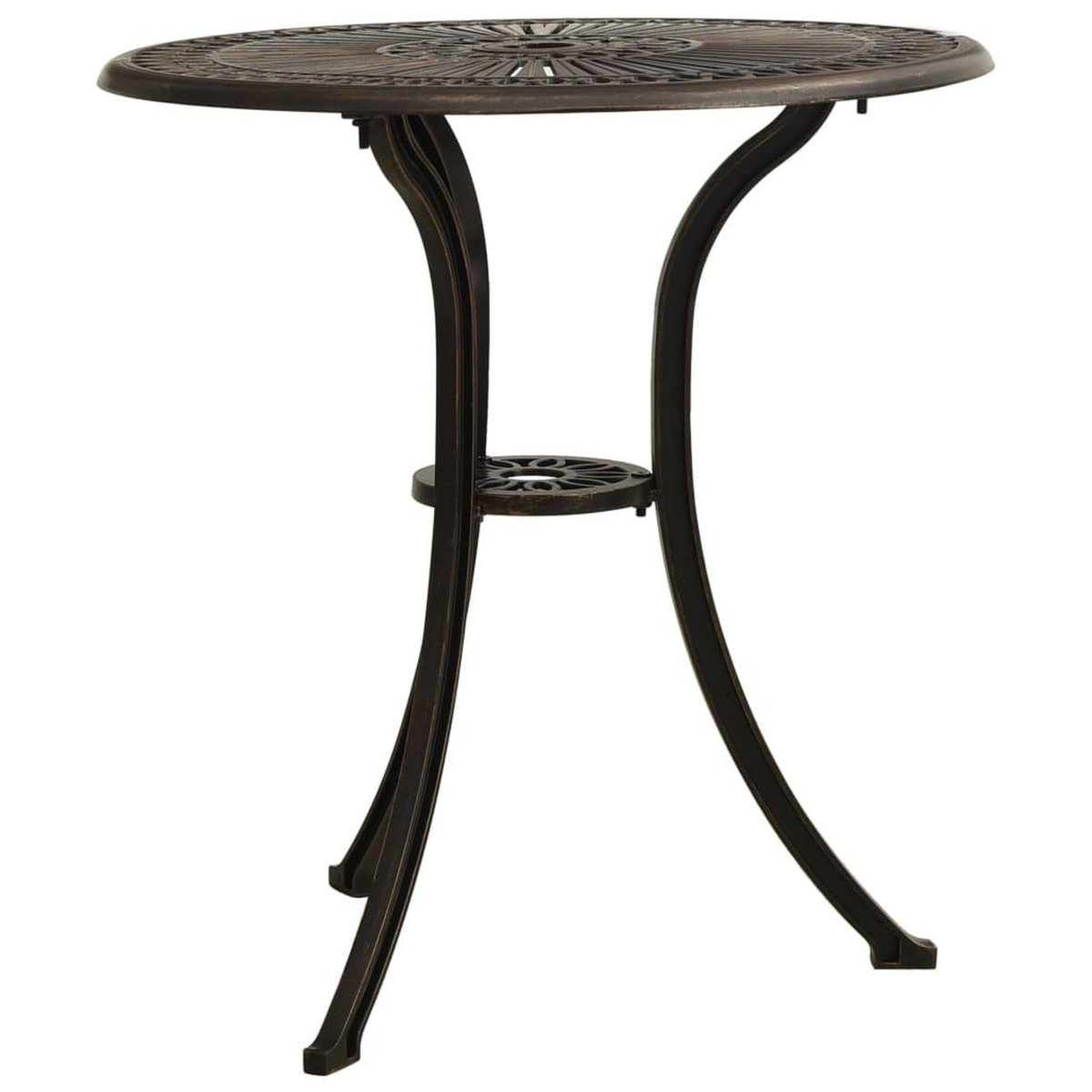 VIDAXL Table de jardin Bronze 62x62x65 cm Aluminium coule