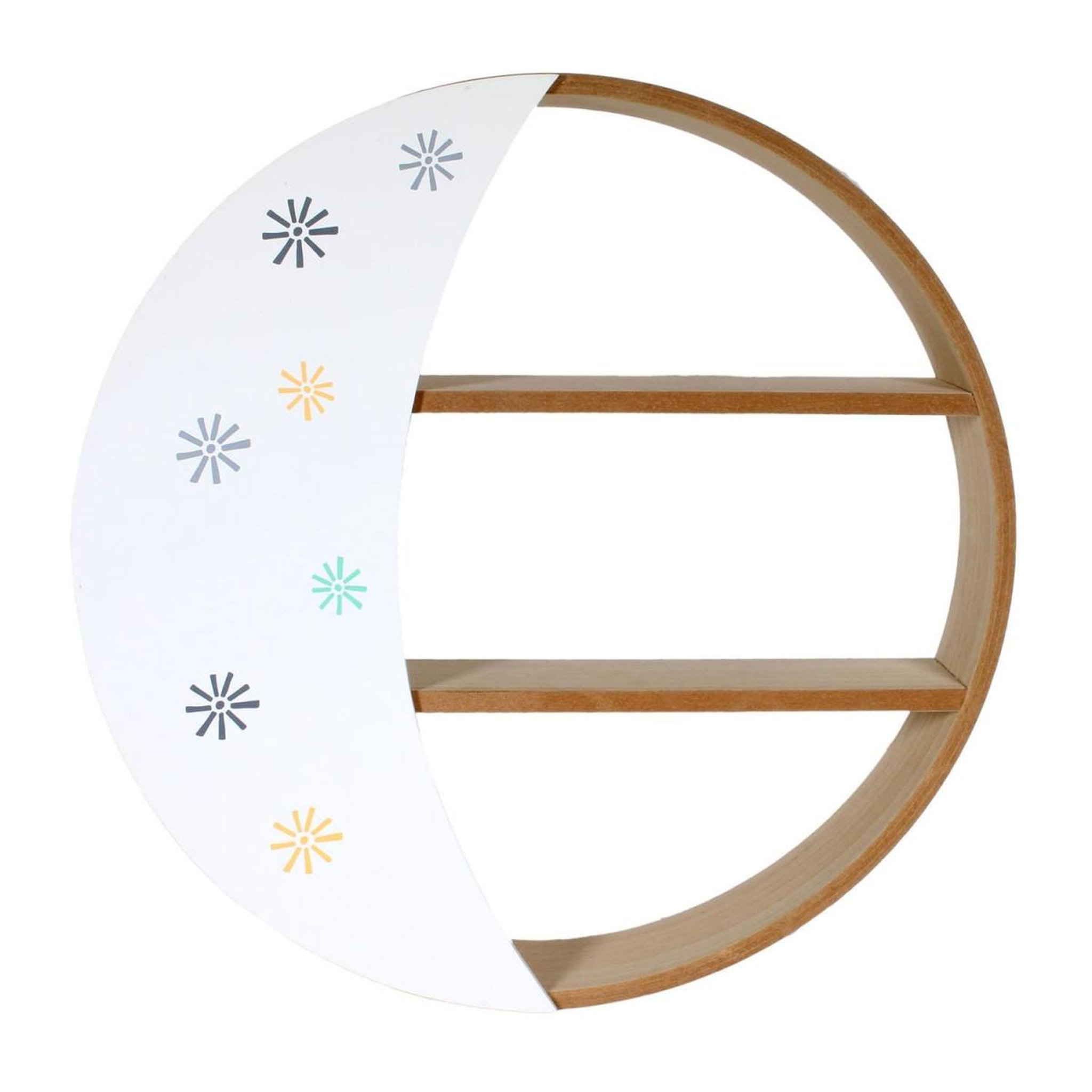 Voir la diapositive 2 : The Home Deco Factory Étagère en bois  demi lune  38cm naturel & blanc