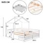 Voir la diapositive 3 : MERAX Lit cabane enfant 90x200cm pin coloris blanc
